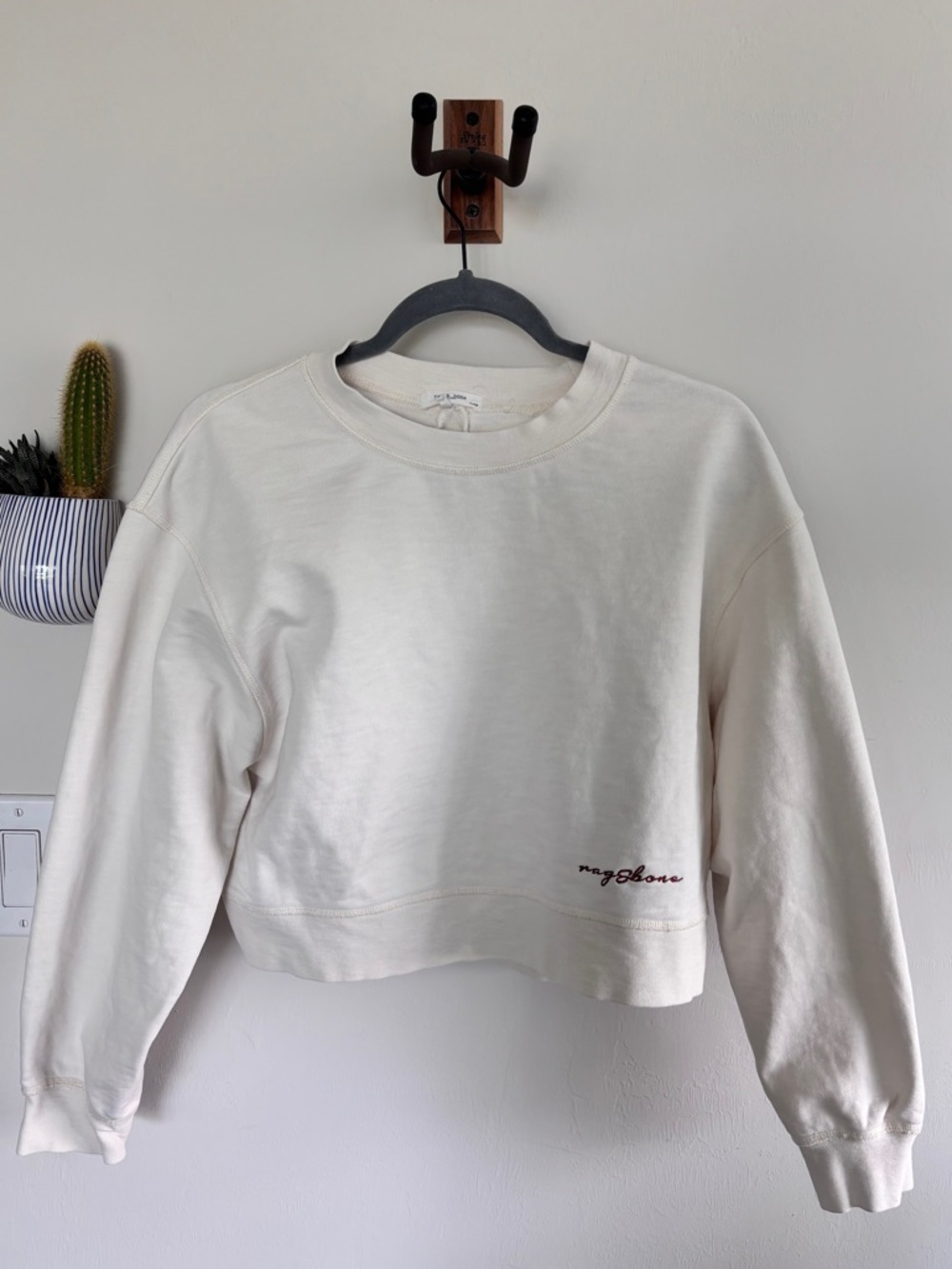 NWTagsOnSide rag & bone Terry Sweatshirt in Ivory Size XS. 🤍